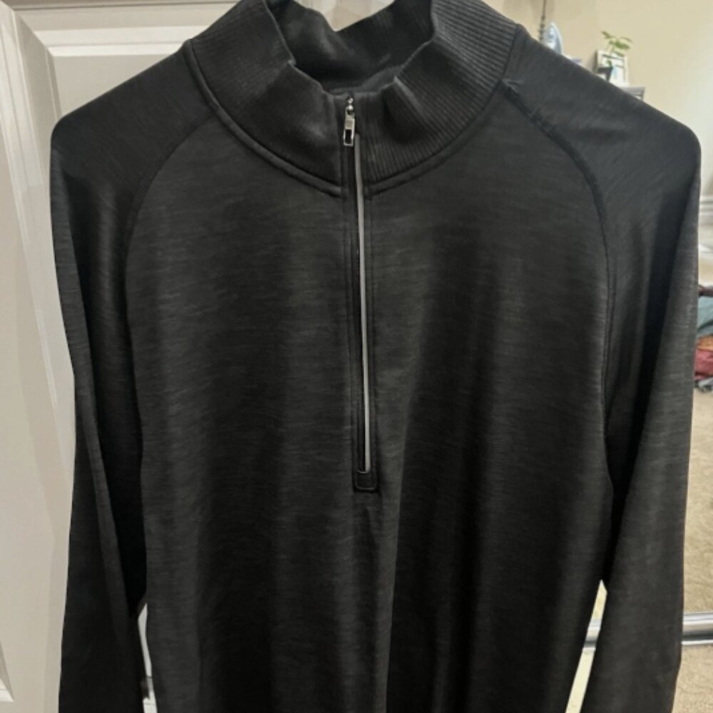Lululemon sz medium metal vent tech 1/2 zip EUC black